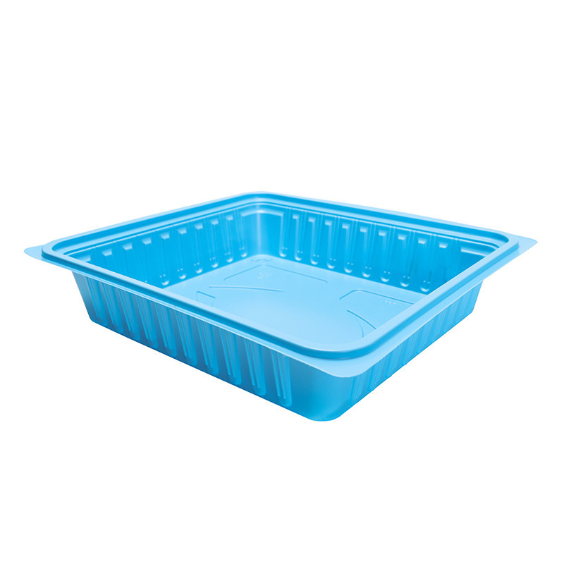 Caja de comida rápida cuadrada y negra con tapa BOPS